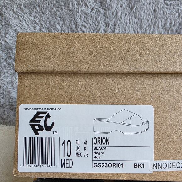 NEW Gentle Souls Women's Orion Crisscross Slip On Platform Sandal Size 10M Black - Picture 5 of 5